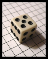 Dice : Dice - 6D - Single White with Large Black Pips